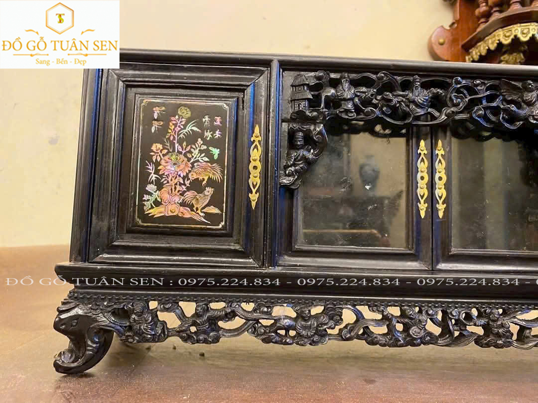 Thông tin kích thước tủ chè mini gỗ trắc đẹp 